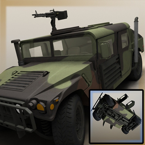 3d model realistic hmmwv vehicle military - HMMMWV (Military Humvee) Camouflaged by Braden Lehman